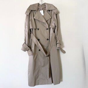 Double Breasted BeigeTrench Coat with Wide Collar